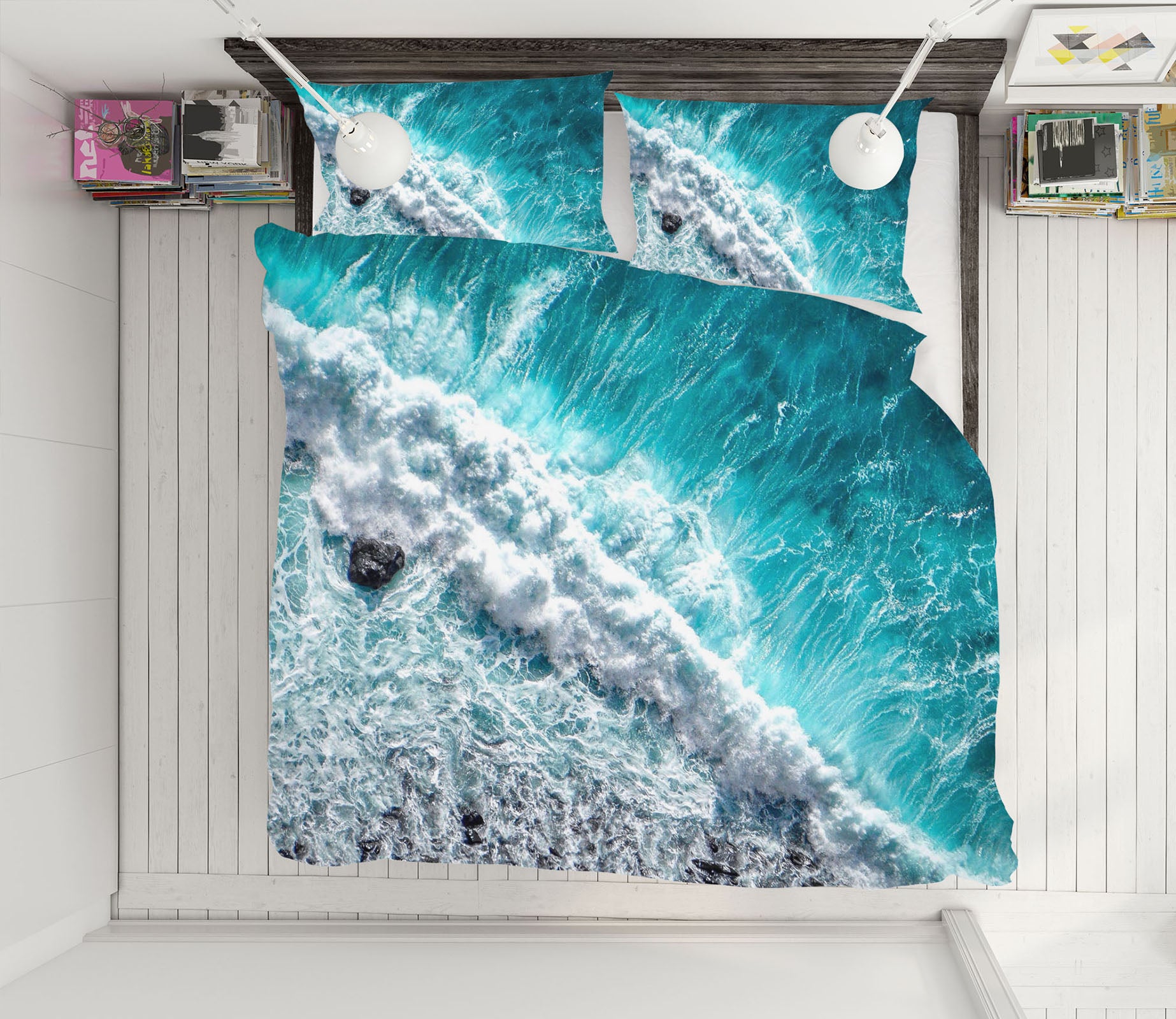 3D Sea Tide 15194 Bed Pillowcases Quilt