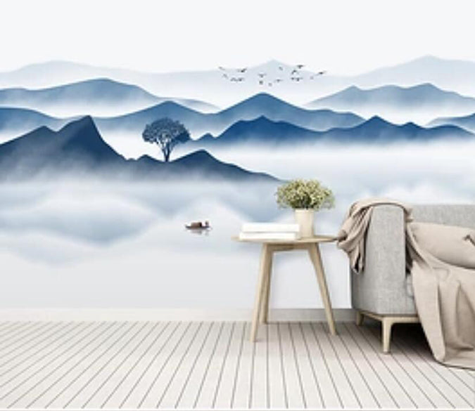 3D Misty Valley 1501 Wall Murals Wallpaper AJ Wallpaper 2 