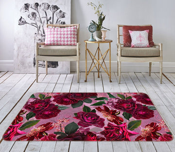 3D Purple Flowers 116 Uta Naumann Rug Non Slip Rug Mat Mat AJ Creativity Home 