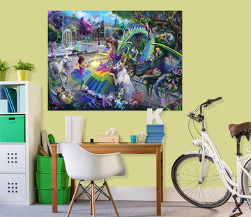 3D Girl Dragon 110 Rose Catherine Khan Wall Sticker Wallpaper AJ Wallpaper 2 