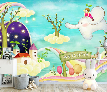 3D White Elephant 1650 Wall Murals Wallpaper AJ Wallpaper 2 