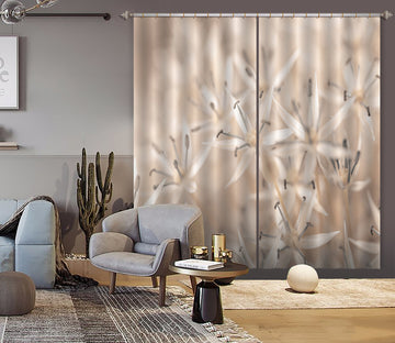 3D Gray Wildflowers 6566 Assaf Frank Curtain Curtains Drapes