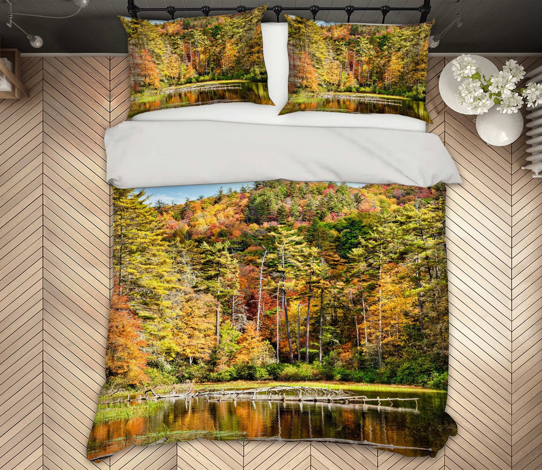 3D Forest Water Surface 8564 Beth Sheridan Bedding Bed Pillowcases Quilt