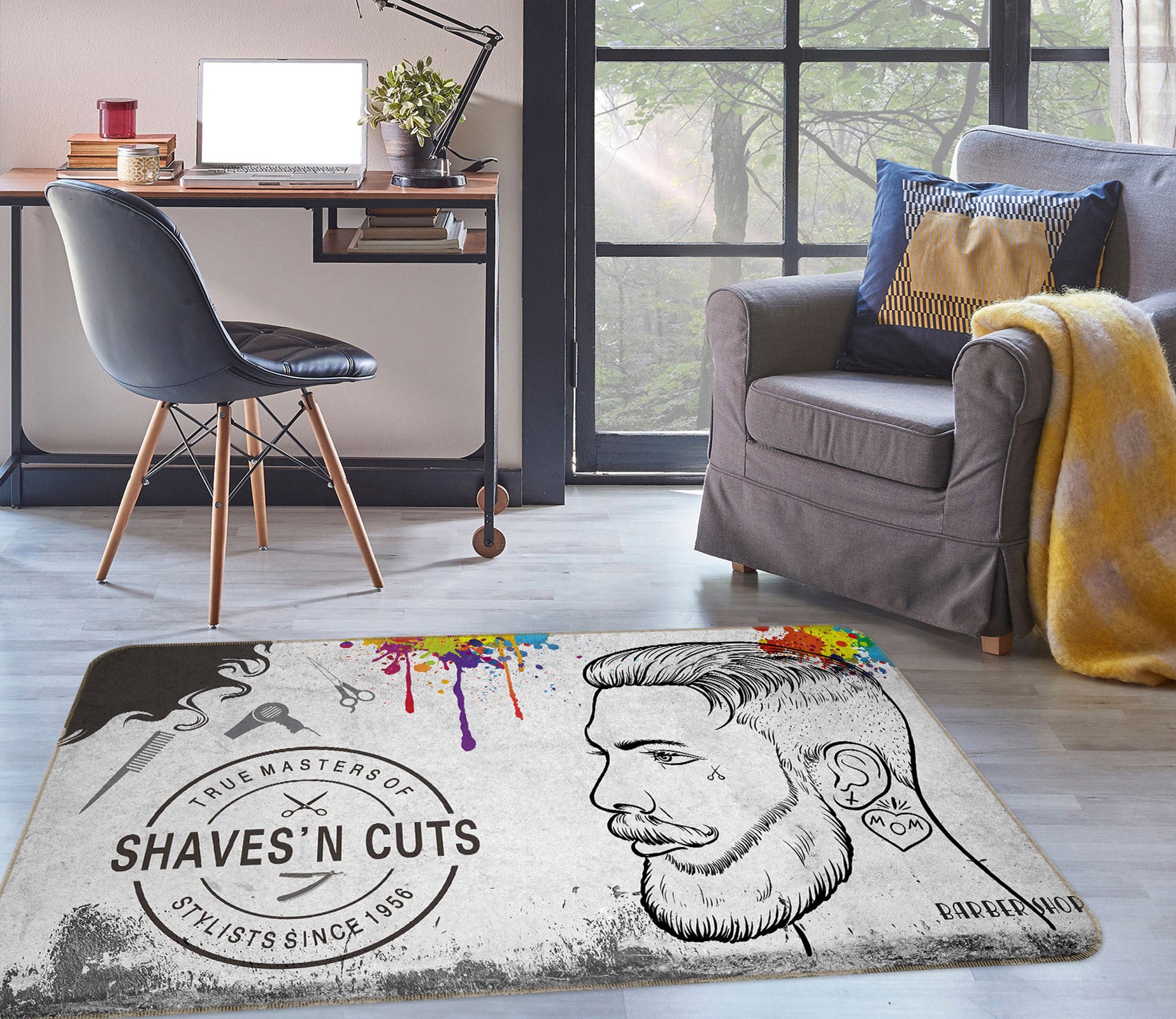 3D Haircut 77028 Non Slip Rug Mat