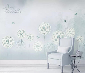 3D White Dandelion 1510 Wall Murals Wallpaper AJ Wallpaper 2 