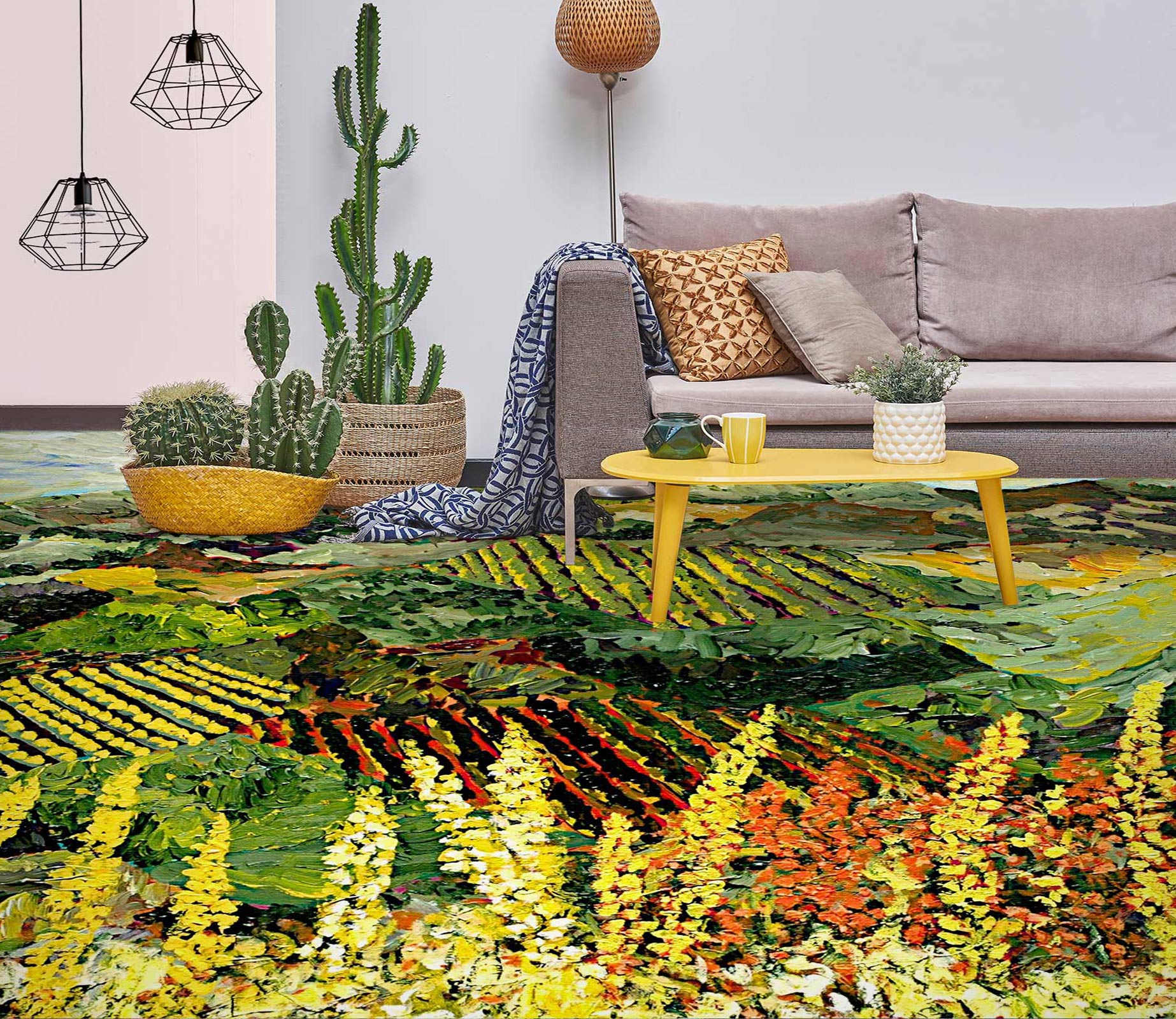 3D Field Flower Painting 9532 Allan P. Friedlander Floor Mural