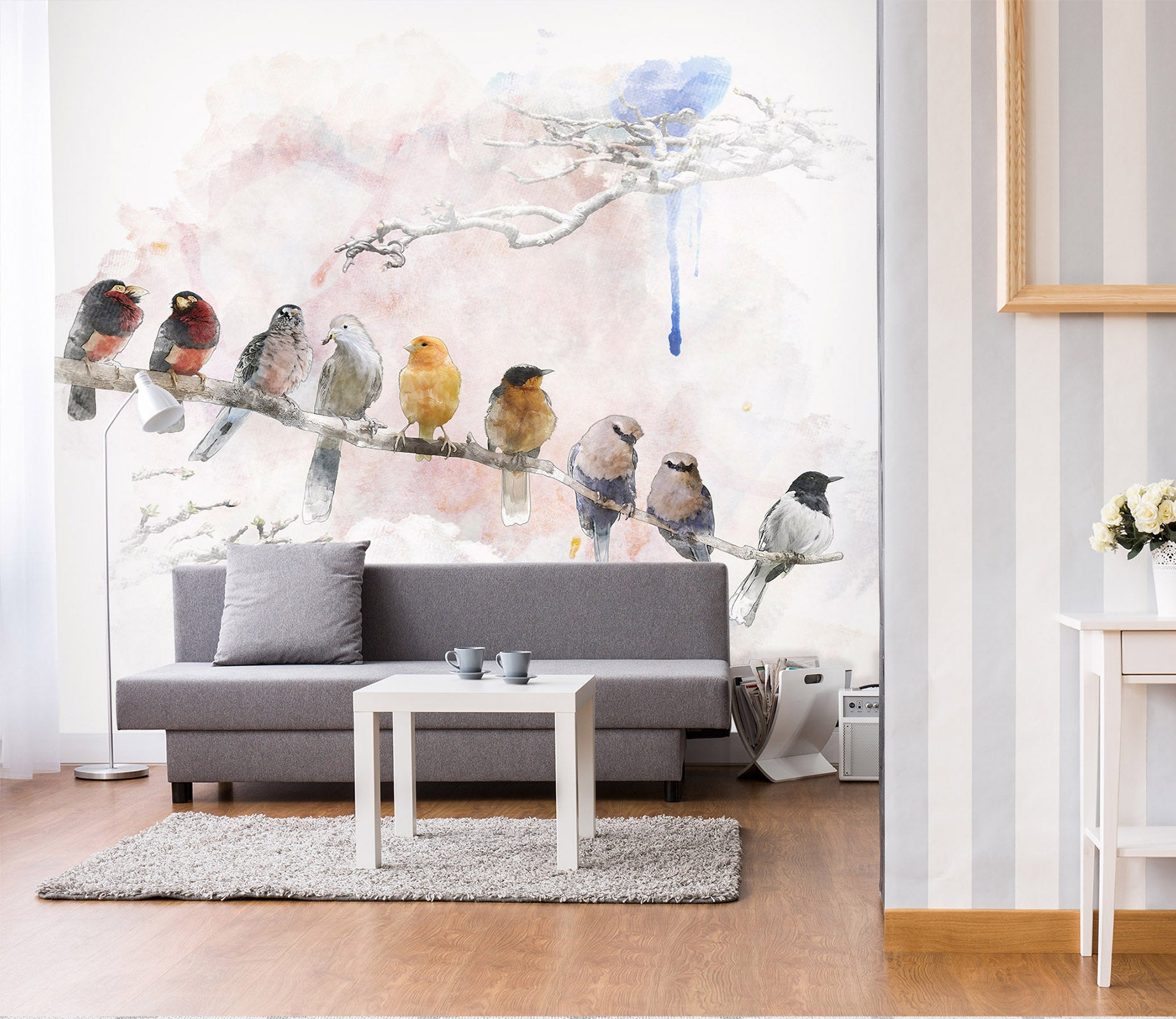 3D Sparrow On Branch 58146 Wall Murals