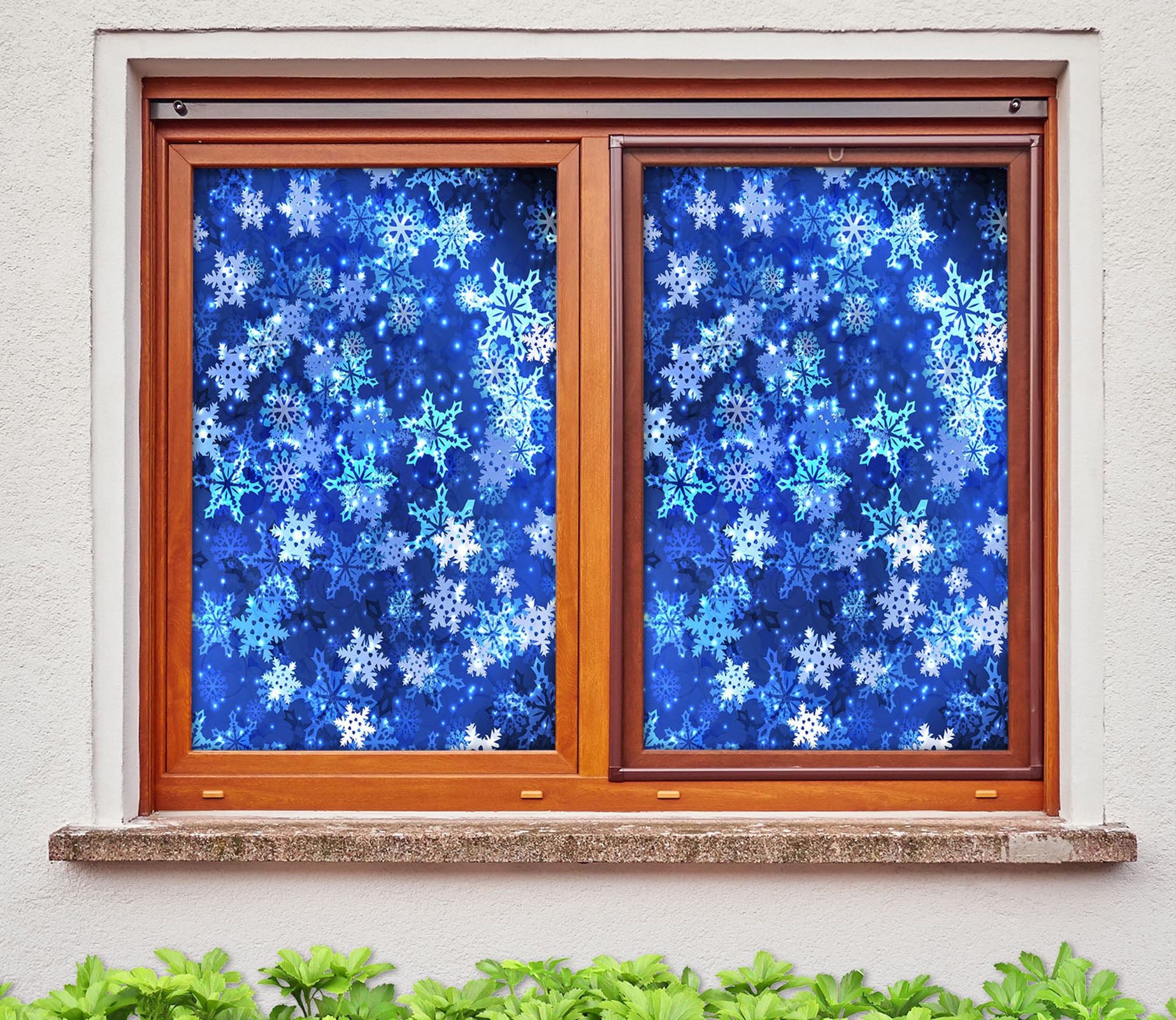 3D Snowflake 43112 Christmas Window Film Print Sticker Cling Stained Glass Xmas