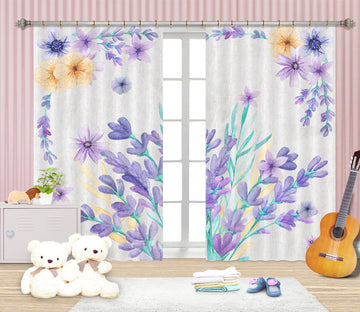 3D Purple Flowers 137 Curtains Drapes Wallpaper AJ Wallpaper 