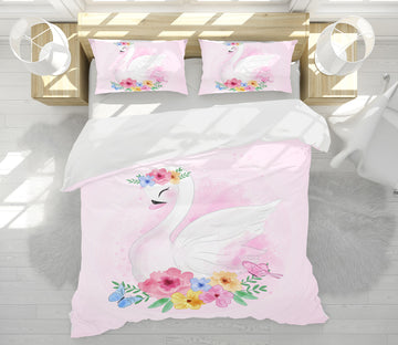 3D Flowers Swan 58231 Bed Pillowcases Quilt