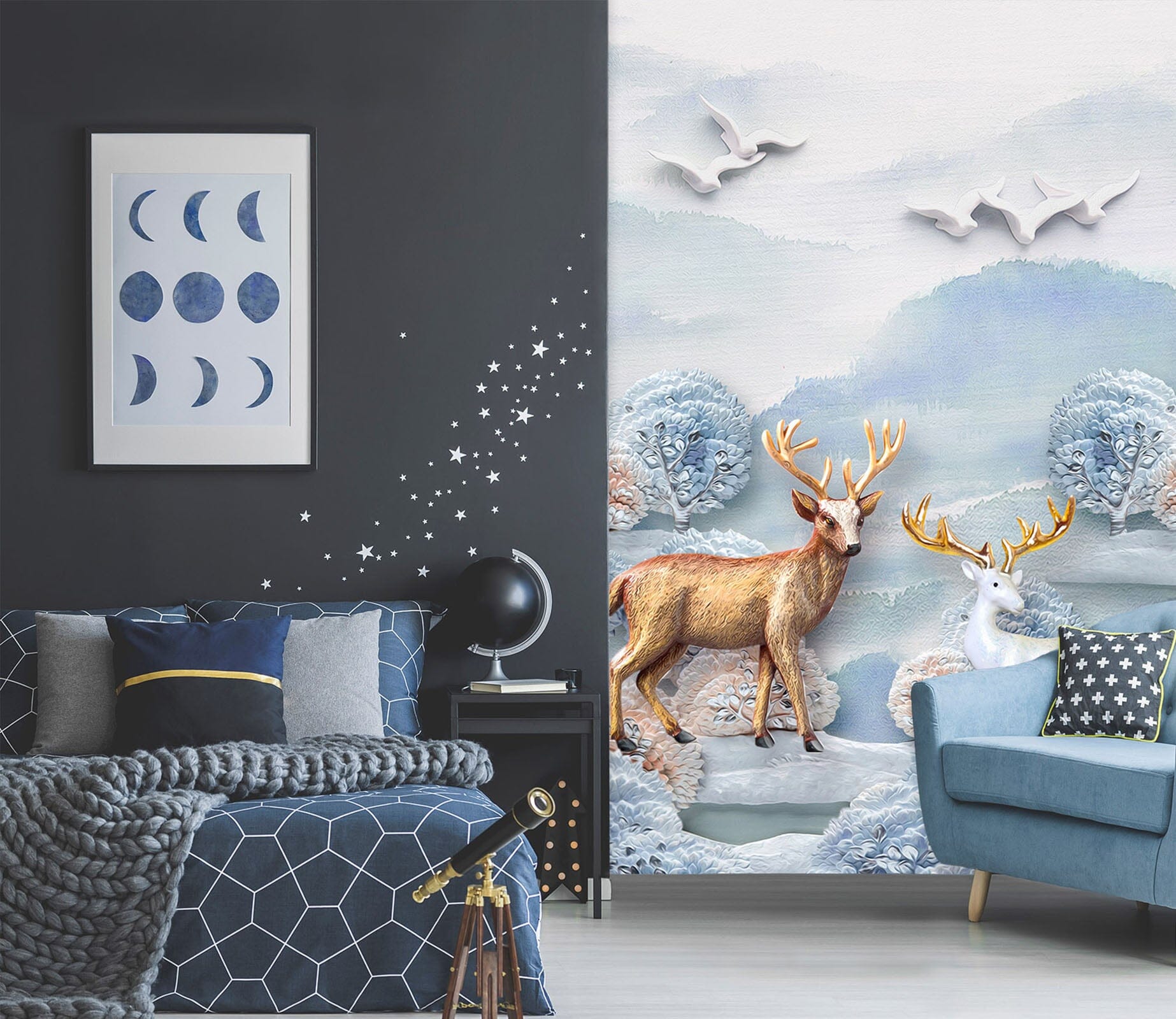3D Fawn River 1804 Wall Murals Wallpaper AJ Wallpaper 2 
