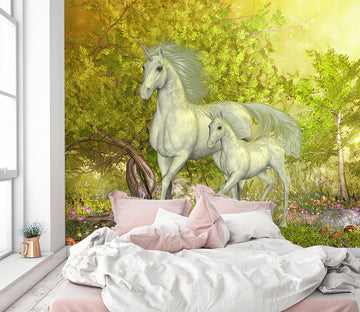3D Forest Horse 1545 Wall Murals