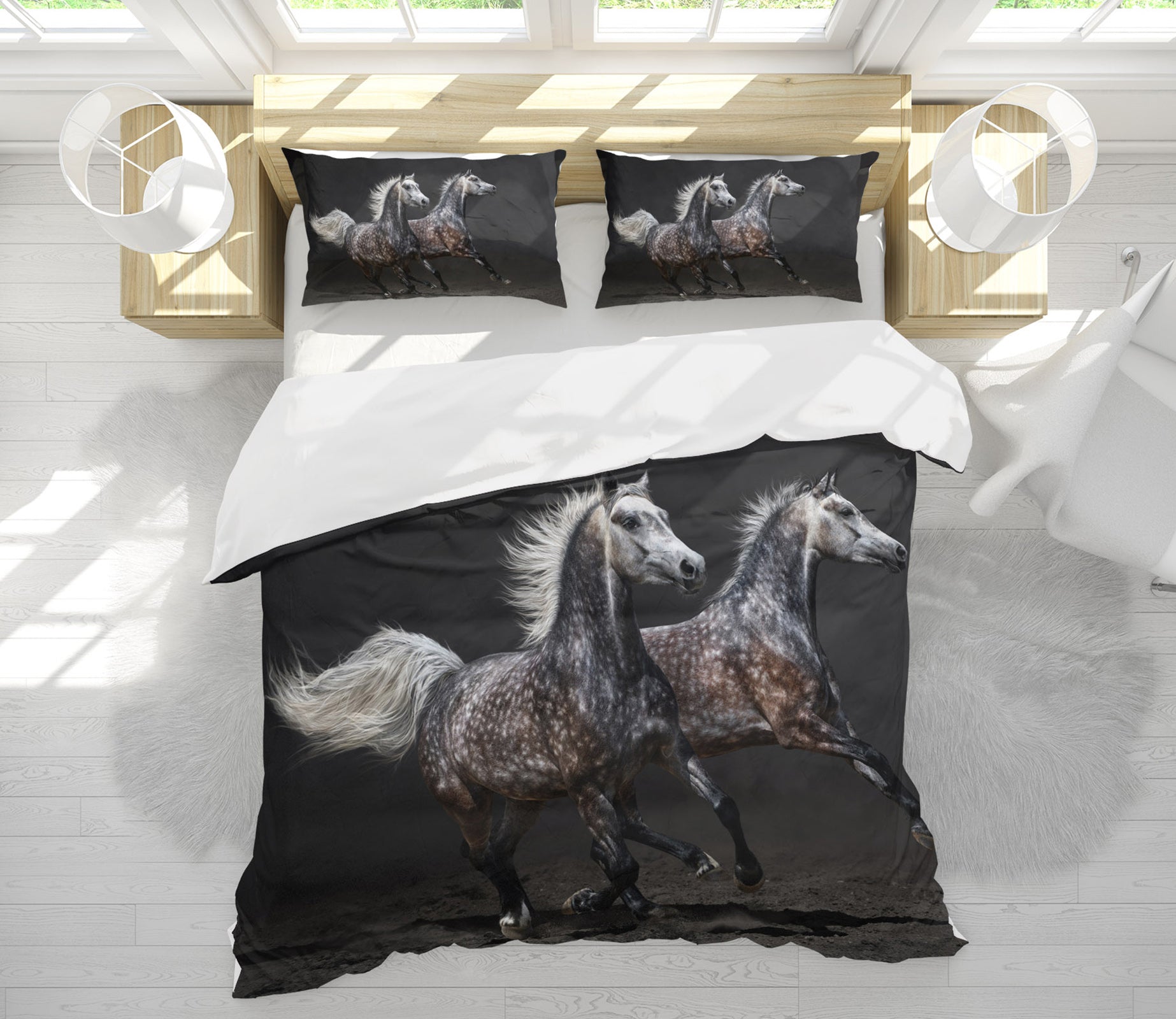 3D Horses 60099 Bed Pillowcases Quilt