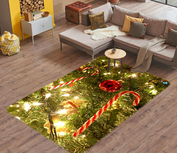 3D Tree Candy Cane 55046 Christmas Non Slip Rug Mat Xmas
