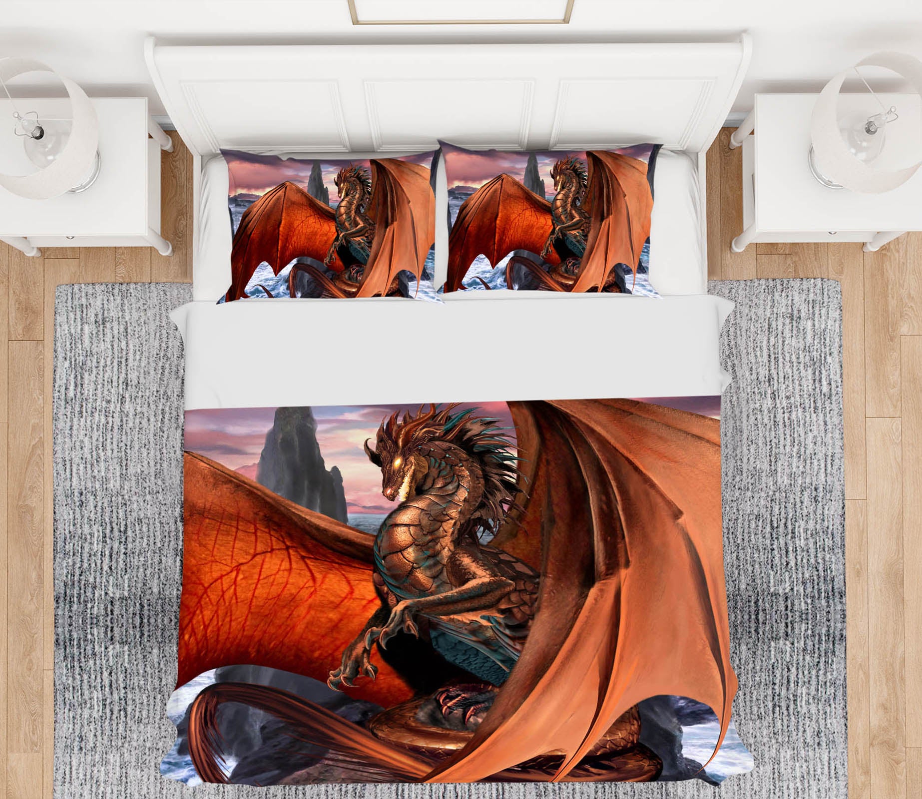 3D Orange Dragon 8310 Ruth Thompson Bedding Bed Pillowcases Quilt Cover Duvet Cover