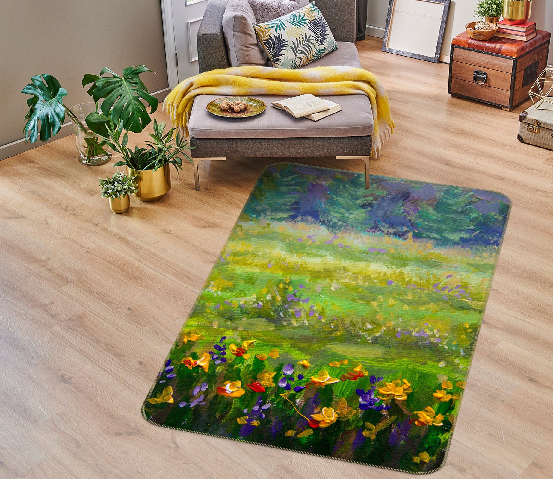 3D Bush Flower 33089 Non Slip Rug Mat