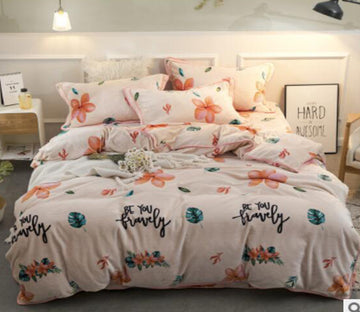 3D Orange Flowers 30249 Bed Pillowcases Quilt
