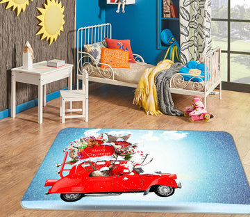 3D Red Gift Car 67209 Vehicle Non Slip Rug Mat