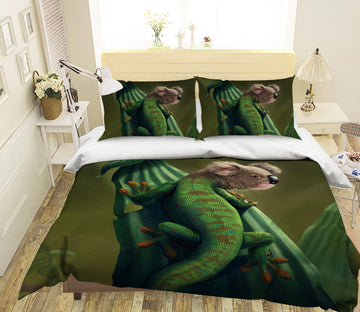 3D Gekoala Chameleon 046 Bed Pillowcases Quilt Exclusive Designer Vincent Quiet Covers AJ Creativity Home 