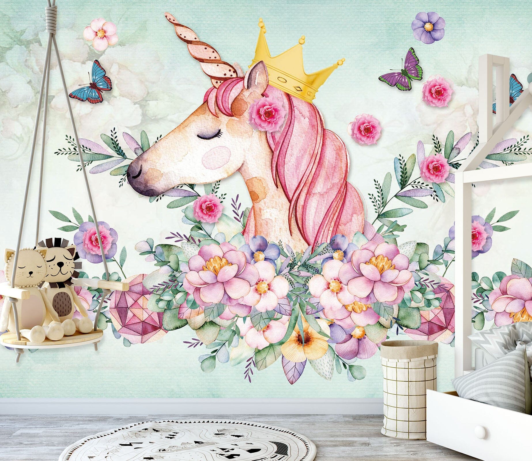 3D Pink Unicorn 1440 Wall Murals Wallpaper AJ Wallpaper 2 