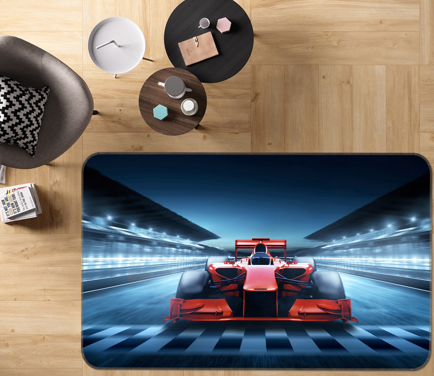 3D Racing Track 68012 Vehicle Non Slip Rug Mat