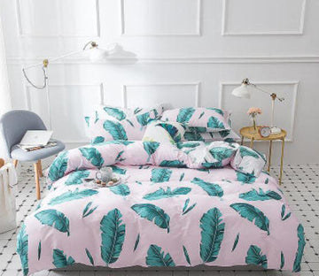 3D Big Leaves 17104 Bed Pillowcases Quilt