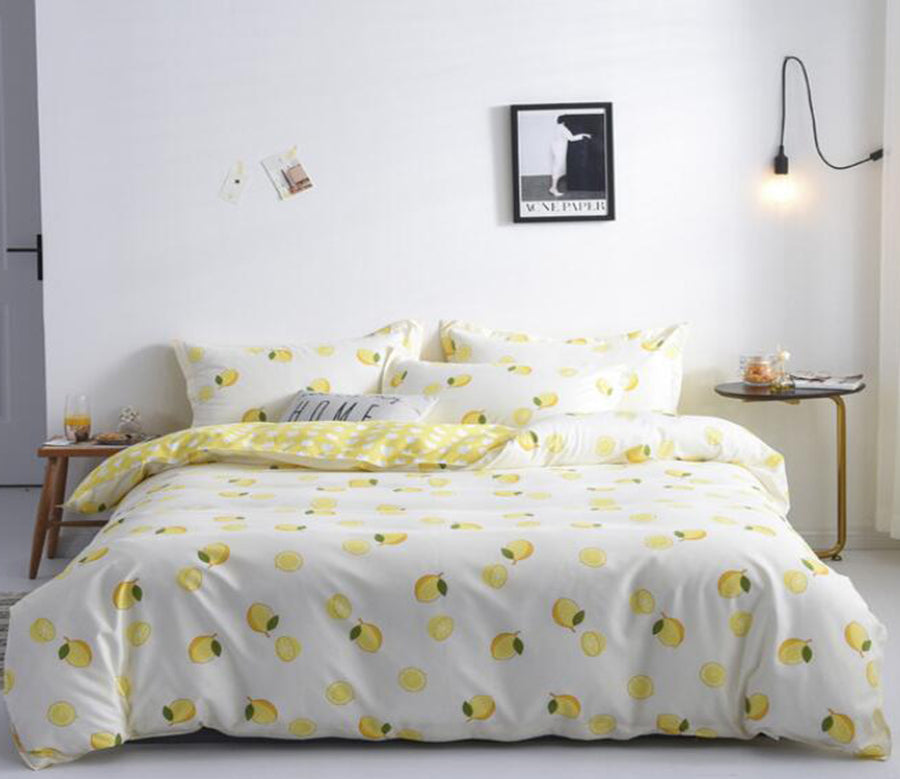 3D Lemon Pattern 13026 Bed Pillowcases Quilt