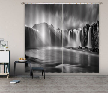3D Grey Waterfall 131 Marco Carmassi Curtain Curtains Drapes Curtains AJ Creativity Home 