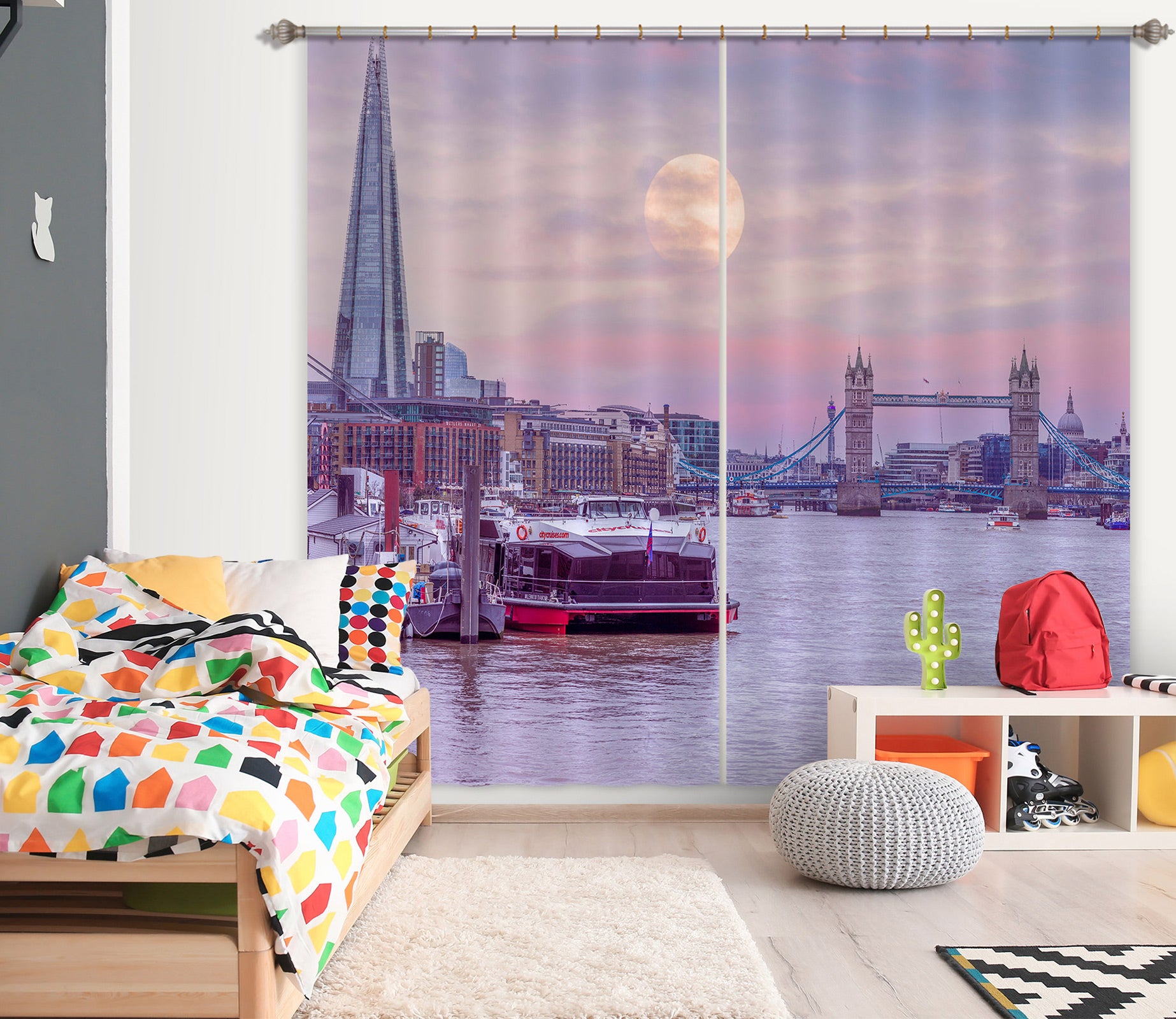 3D Sea Bridge 6560 Assaf Frank Curtain Curtains Drapes