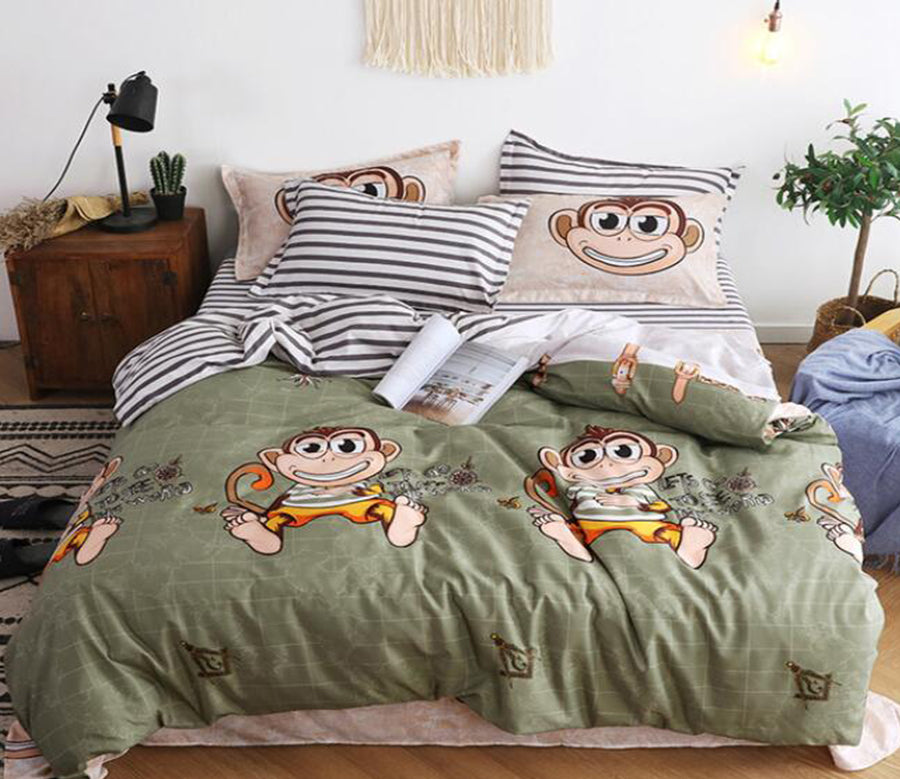 3D Monkey 13043 Bed Pillowcases Quilt