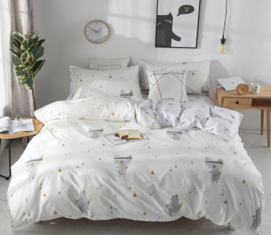 3D White Pattern 30276 Bed Pillowcases Quilt