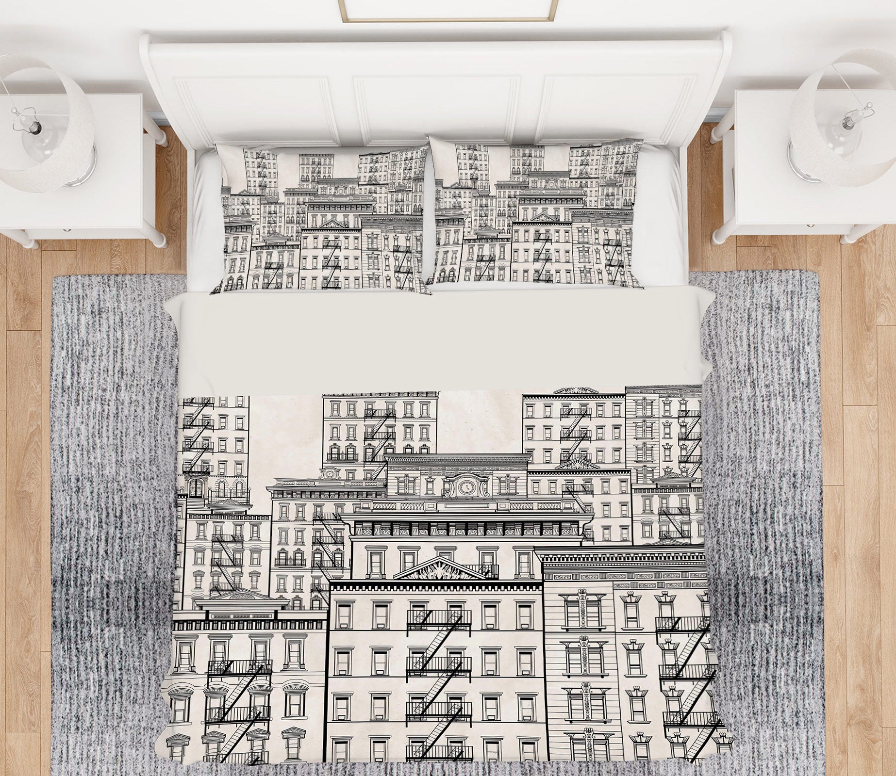 3D Building 13096 Bed Pillowcases Quilt