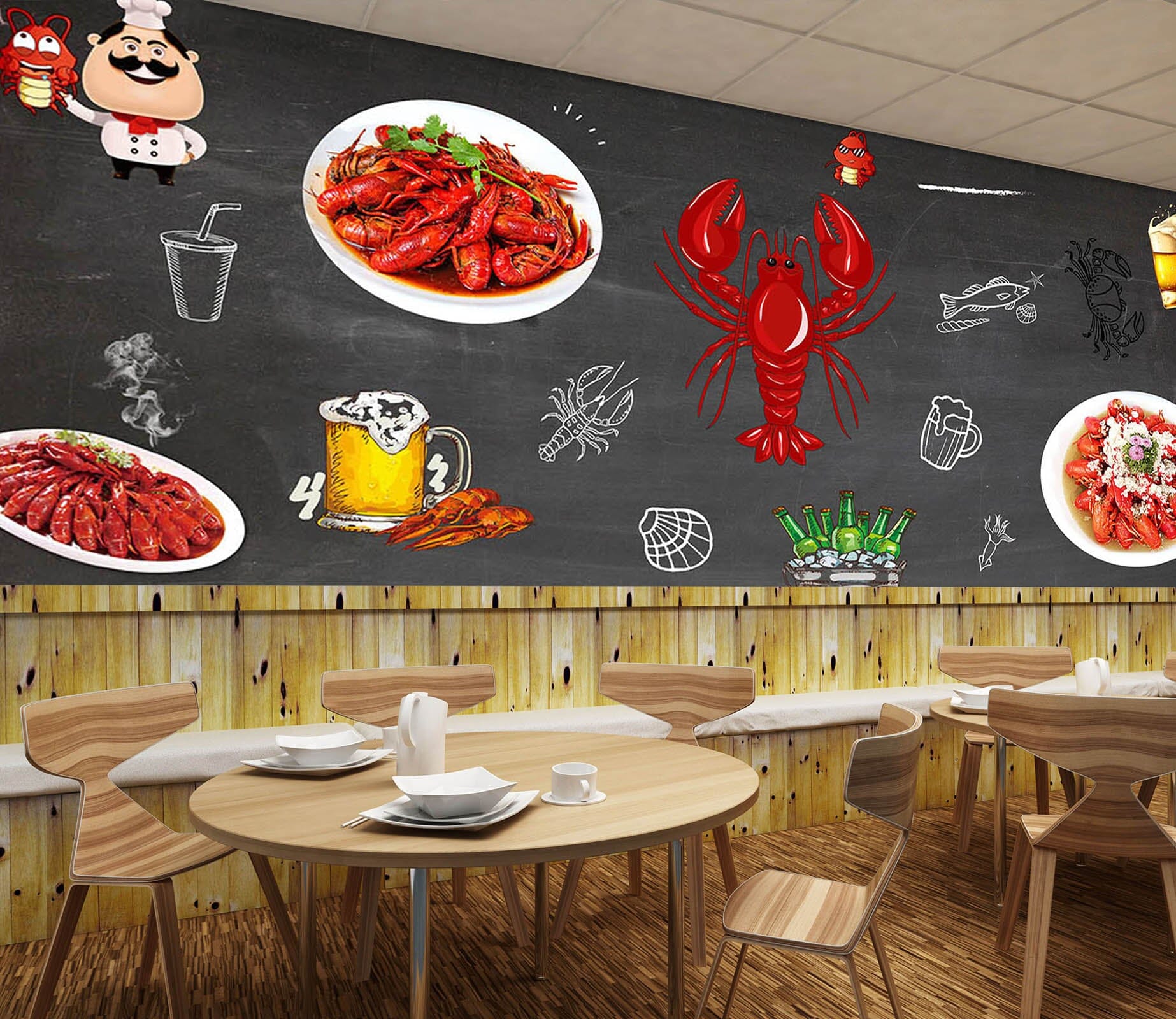 3D Red Lobster 3030 Wall Murals Wallpaper AJ Wallpaper 2 
