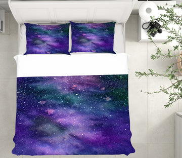 3D Purple Starry Sky 15120 Bed Pillowcases Quilt