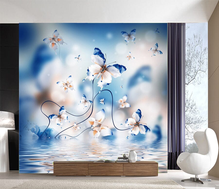 3D Butterfly Fower 1052 Wall Murals Wallpaper AJ Wallpaper 2 