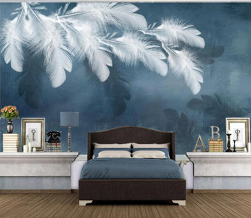 3D White Fluff WC2496 Wall Murals