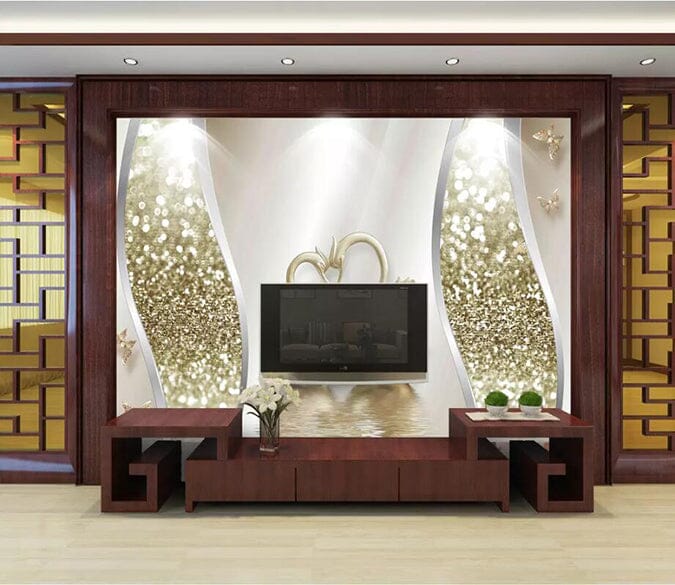 3D Golden Leaves 2616 Wall Murals Wallpaper AJ Wallpaper 2 