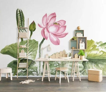 3D Lotus Flower WC104 Wall Murals Wallpaper AJ Wallpaper 2 
