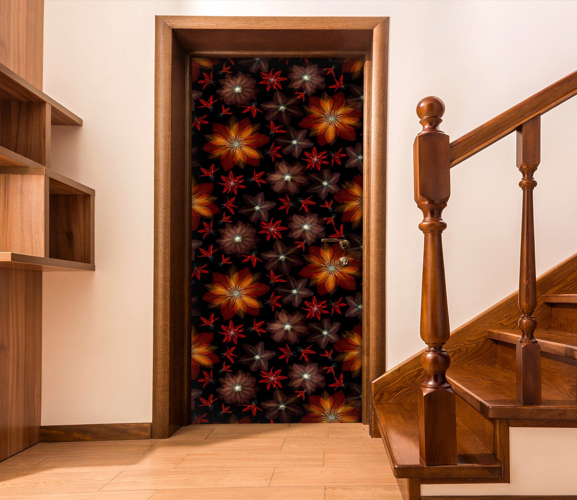 3D Flower Pattern 10265 Assaf Frank Door Mural