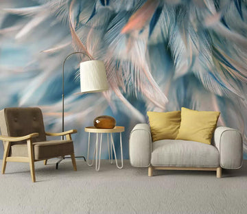 3D Blue Feather WC701 Wall Murals