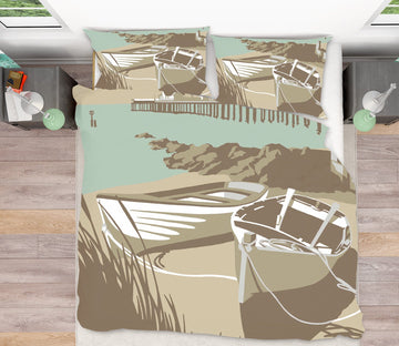 3D Southwold Boats Pier 2058 Steve Read Bedding Bed Pillowcases Quilt Quiet Covers AJ Creativity Home 