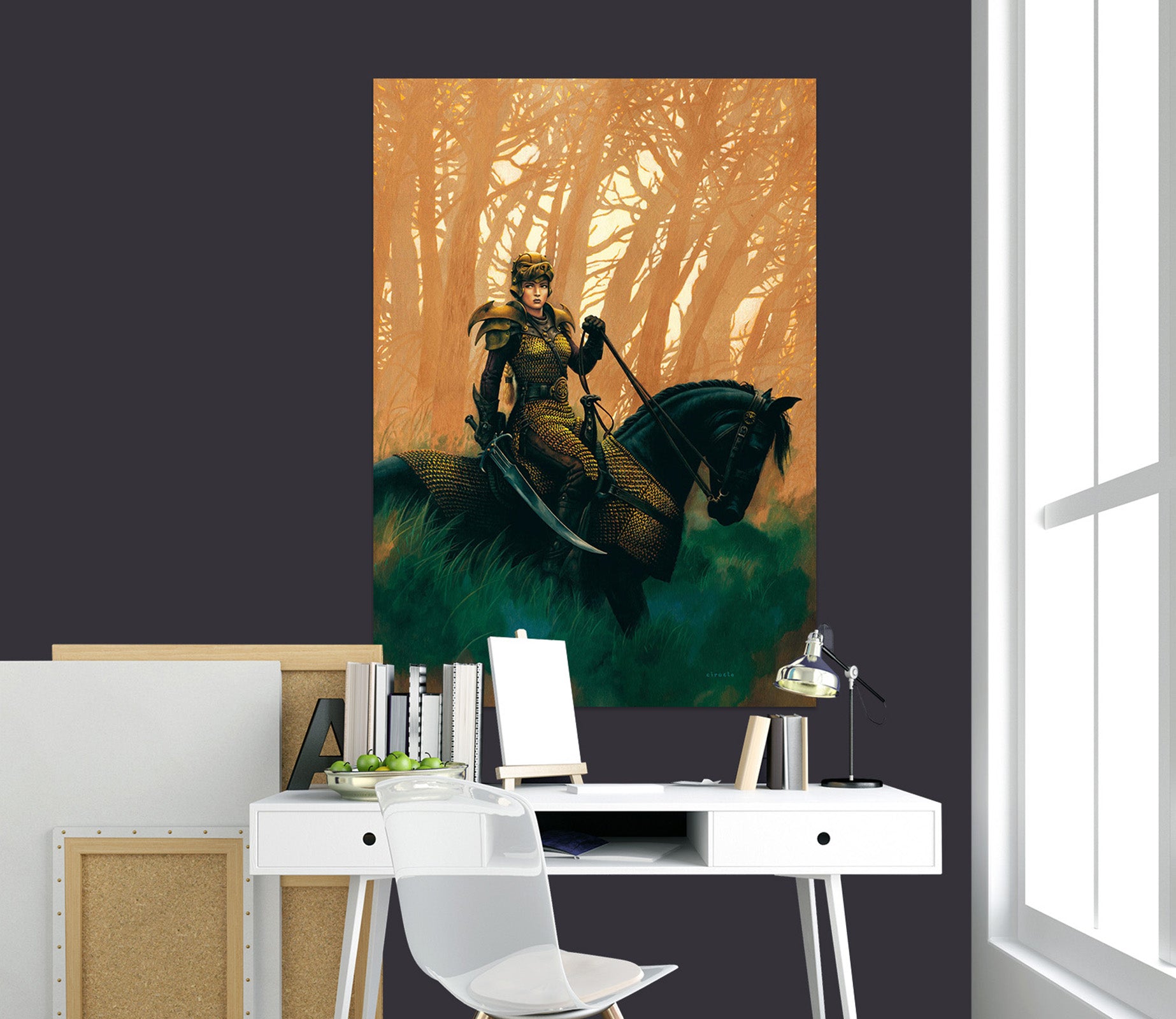 3D Forest Female Knight 8107 Ciruelo Wall Sticker
