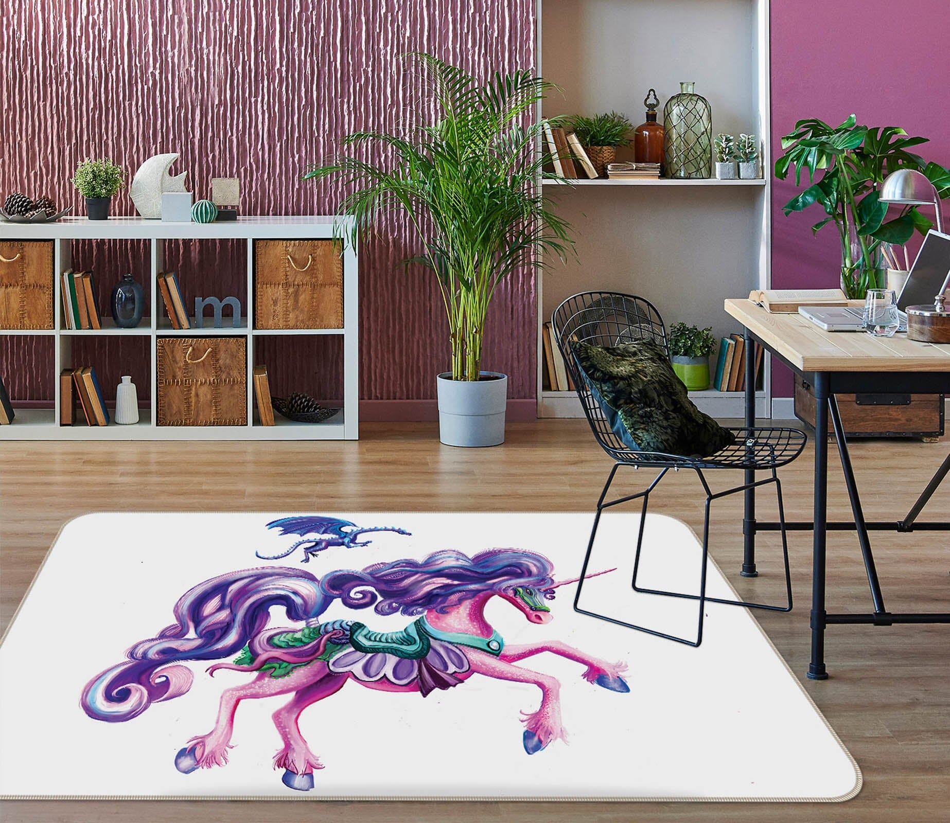 3D Princess Unicorn 3019 Rose Catherine Khan Rug Non Slip Rug Mat Mat AJ Creativity Home 