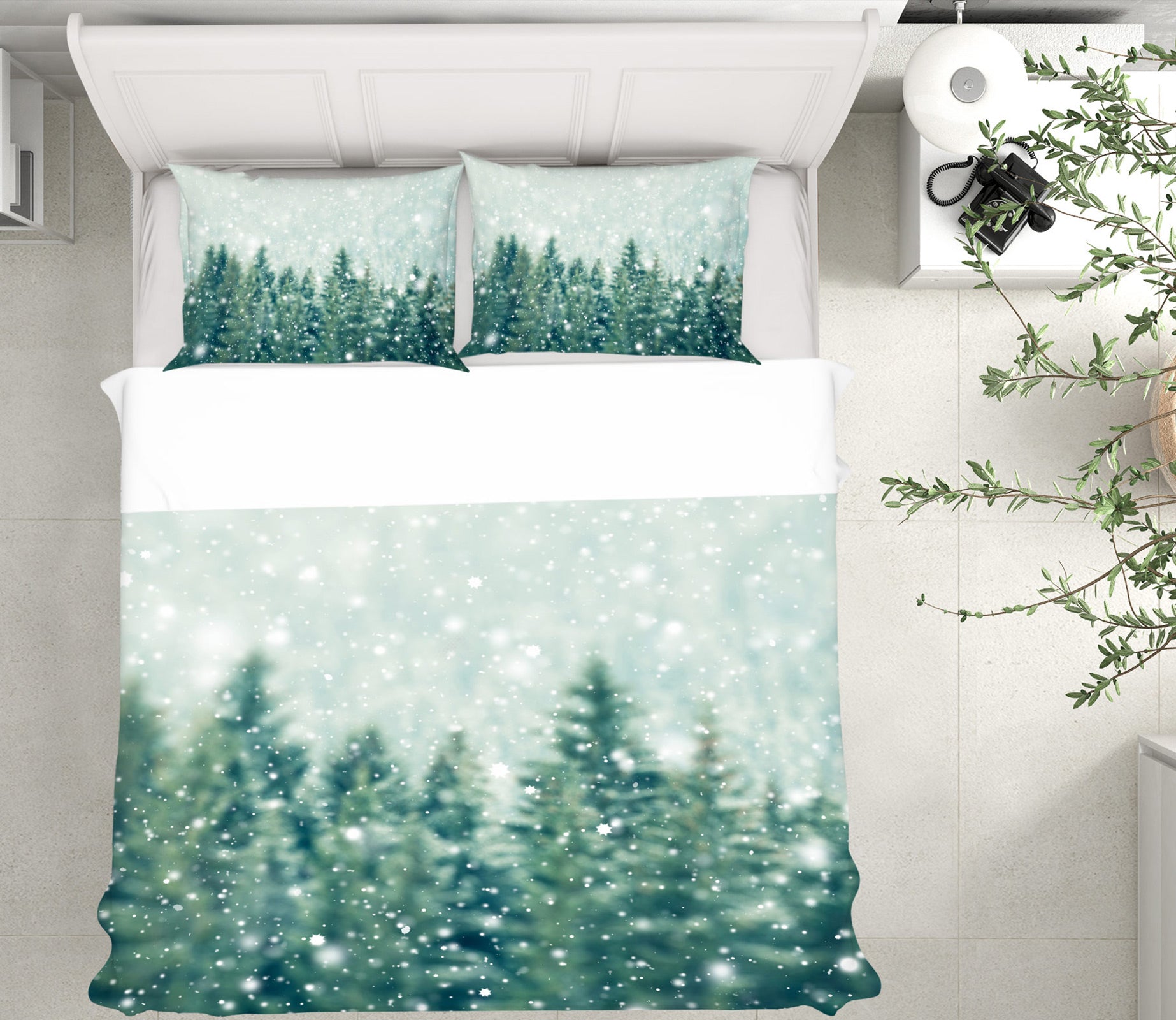 3D Snowflake 13176 Bed Pillowcases Quilt