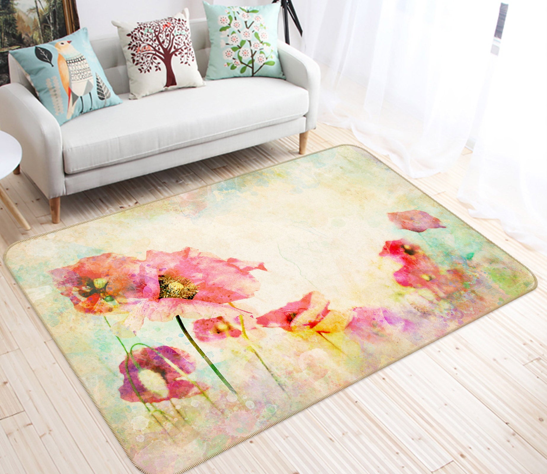3D Flowers 34135 Non Slip Rug Mat