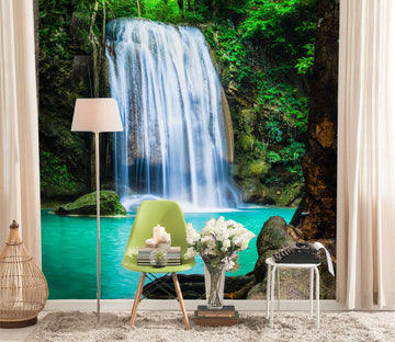 3D Forest Waterfall 127 Wall Murals Wallpaper AJ Wallpaper 2 