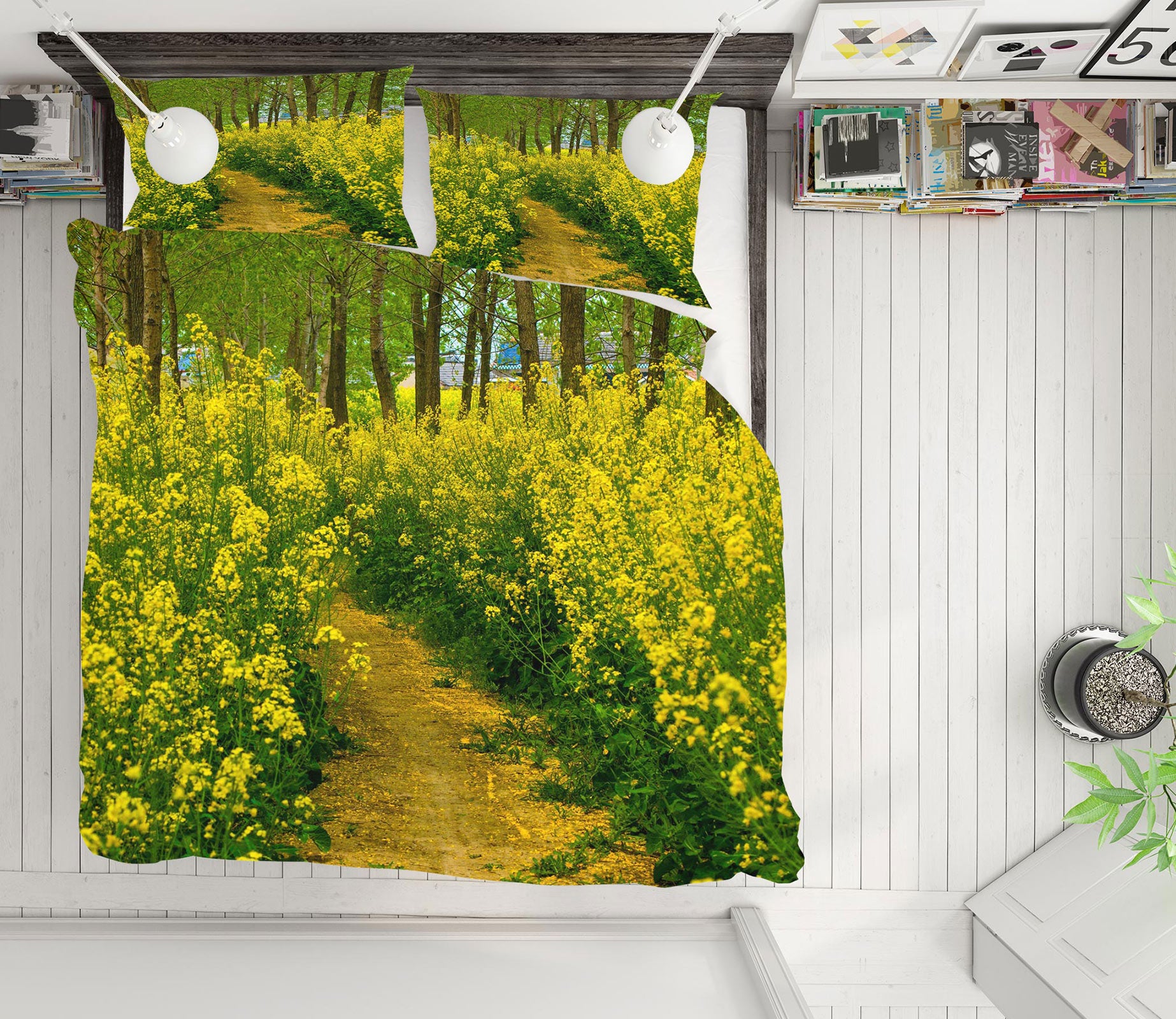 3D Flower Bush Forest 16168 Bed Pillowcases Quilt