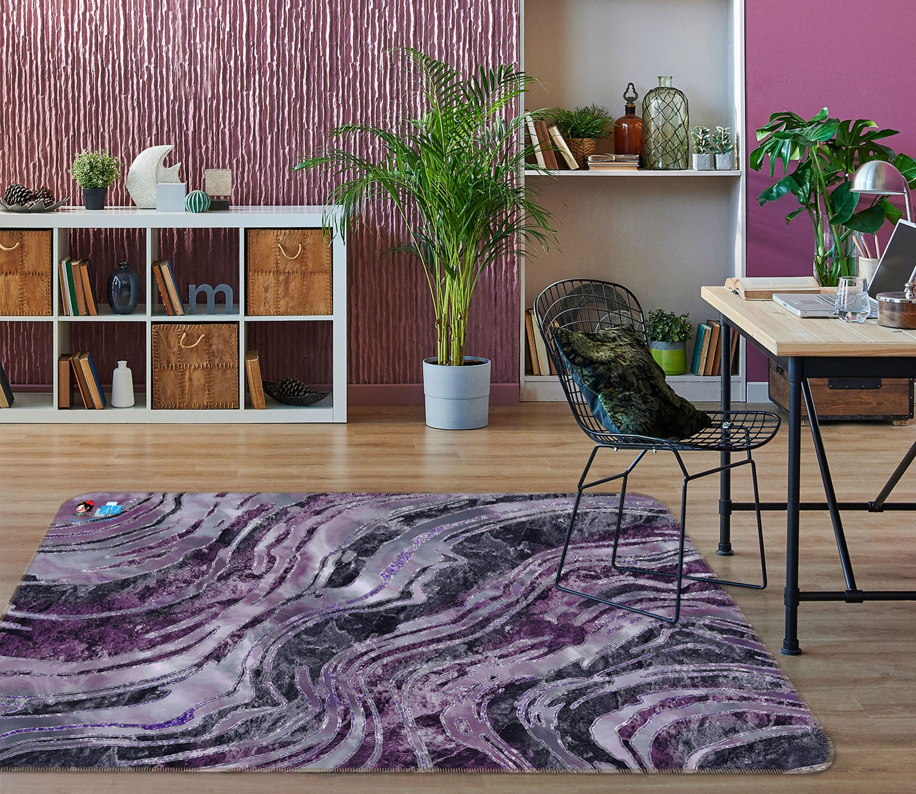 3D Purple Texture 83029 Andrea haase Rug Non Slip Rug Mat