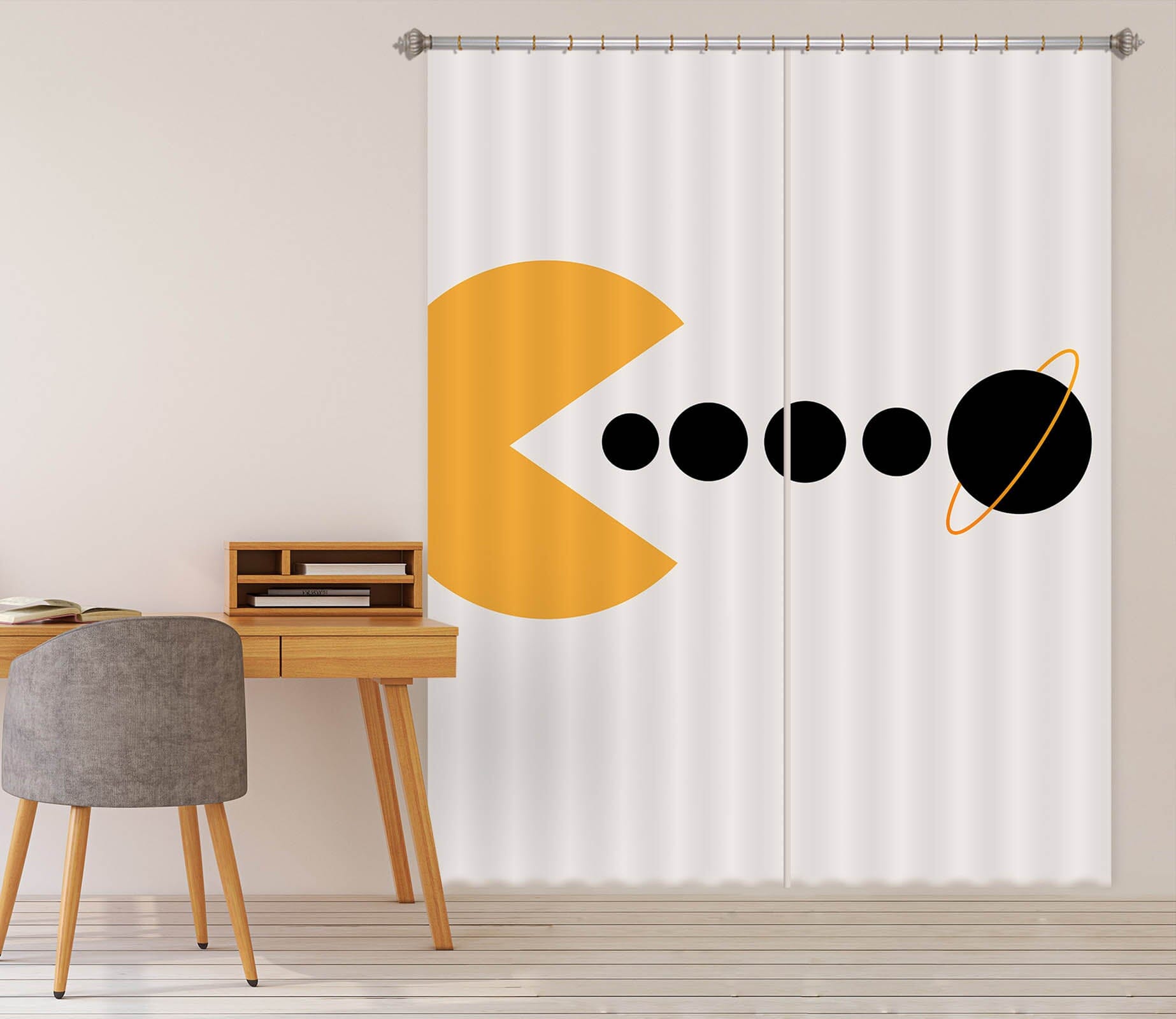 3D Yellow Monster 1144 Boris Draschoff Curtain Curtains Drapes Curtains AJ Creativity Home 