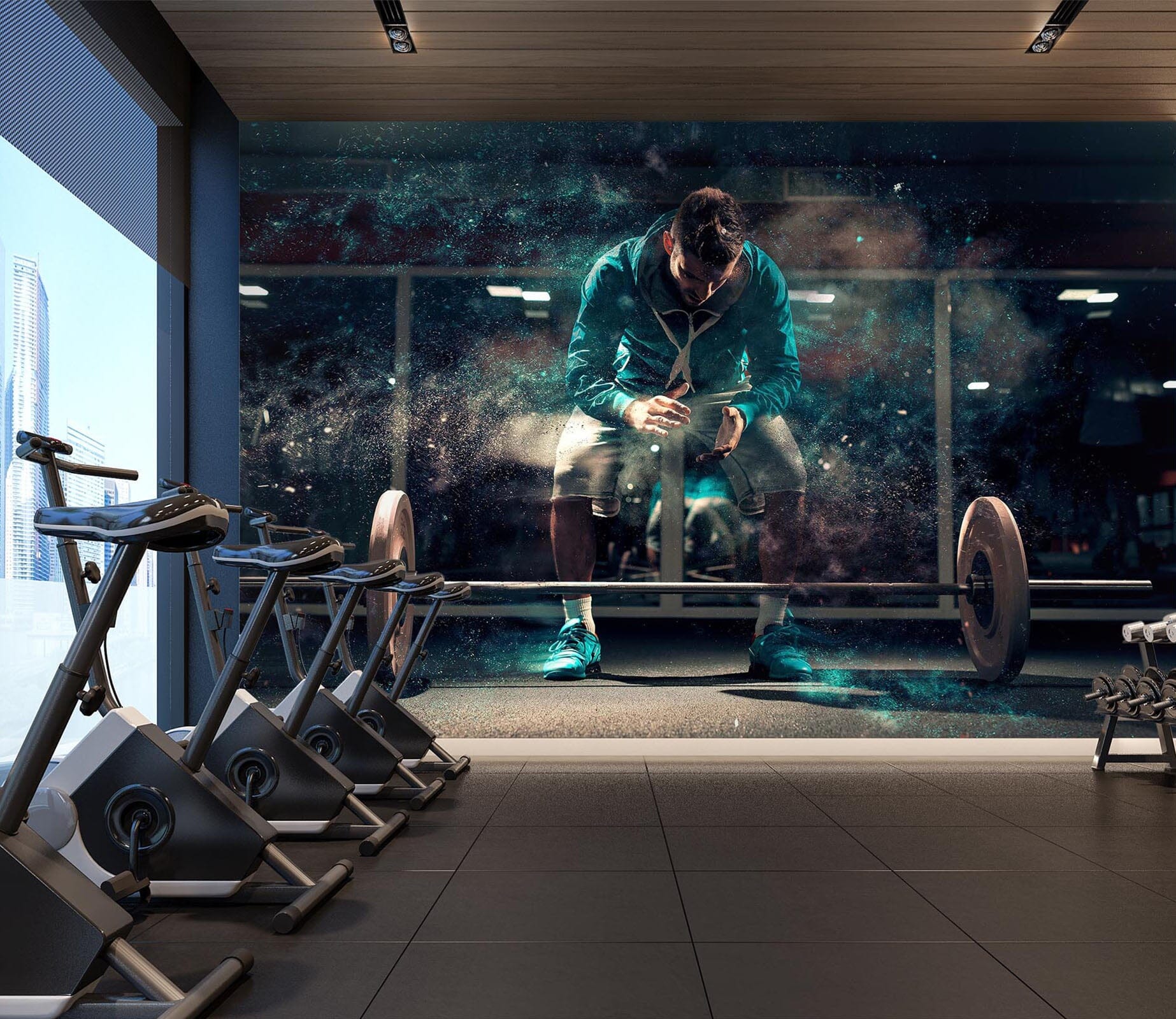 3D Fitness Squat 302 Wall Murals Wallpaper AJ Wallpaper 2 